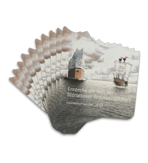 10 Bierdeckel im Störtebeker Elbphilharmonie Design.